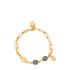 Golden gem-embellished cable link bracelet
