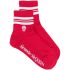Red socks with print and logo