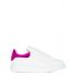 Oversized white trainers with metallic pink contrast detail