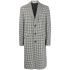 Houndstooth single-breasted long coat