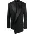 Single-breasted black tailored asymmetrical blazer
