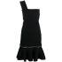 Black peplum mini dress with zipper