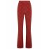 High-waisted flared trousers in rust brown velvet with monogram motif