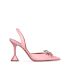 Pink satin slingbakcs Rosie with crystal bow at toe