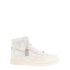White leather high top trainers with logo
