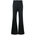 Black flared cotton trousers