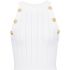 Button embossed white cropped Top