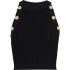 Embossed buttons black cropped Top