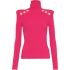 Embossed buttons fuchsia turtle neck Jumper