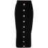 Embossed buttons black pencil Skirt