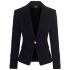 Single-breasted wool blazer with logoed button