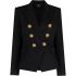 Embossed buttons black double breasted Blazer