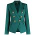 Embossed buttons green double breasted Blazer
