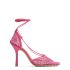 Pink leather and mesh sandals