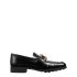 Black glossy leather loafer