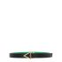 Reversible black and green leather belt
