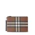 Brown Check print large Pouch