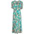 Floral print turquoise Orla midi Dress