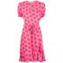 Geometric print pink wrapped Dress