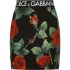Multicolor rose-print stretch-silk mini skirt