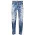 Blue ripped slim-fit jeans