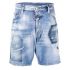 Distressed effect light blue Bermuda Shorts