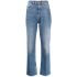 Blue faded cropped jeans