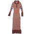 Multi-brown slit dress with polo neck La robe Zucca