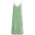 Green viscose blend velour midi dress