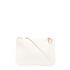 White logo-print leather shoulder bag