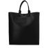 Medium leather tote bag with logo