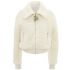 White fur bomber jacket with zip