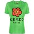 T-shirt Boke Flower verde con stampa logo