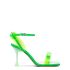 Fluo green open-toe pvc sandals with bow