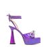 Purple Double Bow sandals with jewelled bow