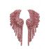 Pink crystal fringed Earrings