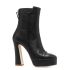 Alexa black ankle boot with wide heel and back zipper