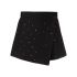 Black crystal-embellished detail shorts