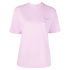 Diag-stripe print pink T-shirt