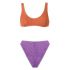 Set Bikini Lumière Sporty Bra 90s Bottom viola e arancio