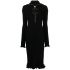 Black ribbed-knit midi dress