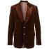 Brown single-breasted velvet blazer with buttons
