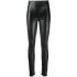 High-waisted black leather leggings