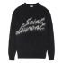 Black and white mohair logo sweater