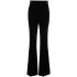 Black flared velvet high-waisted pants