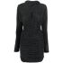 Short black glittery dress with ruffles