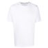 White cotton T-shirt embroidered with ton sur ton logo