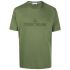 Green cotton T-shirt with ton sur ton embroidered logo