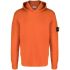 Orange hoodie with logo sleeve applique