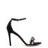 Crystal bow black heeled Sandals